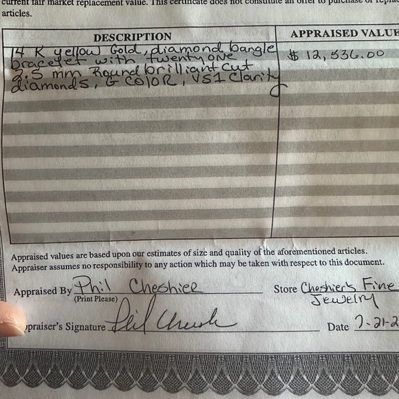 14k diamond bangle bracelet - Picture 5 of 5